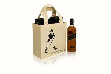 Porta Botella de licor en lona de algodón