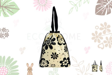 venta BOLSO SAQUITO FLOWER BLACK